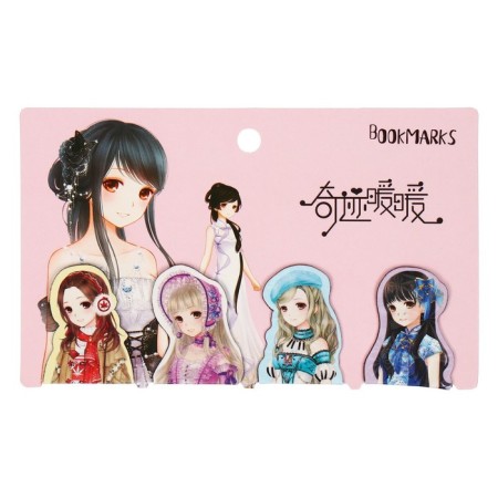A set of magnetic bookmark for books Calligrata 4 pieces, "anime", mix-1