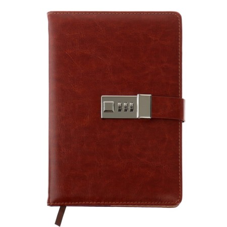 Diary of a low -up A5, 100 sheets in a cage, with a strap, leatherette cover (with a code lock) mix-5