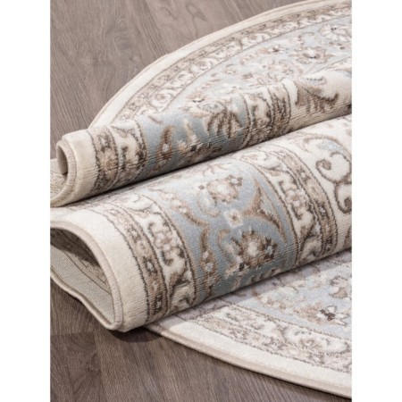 Oval Merinos Valencia Deluxe carpet, size 80x150 cm, color Cream-l.blue-3