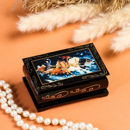 Casket "Troika", 6 × 9 cm, lacquer miniature