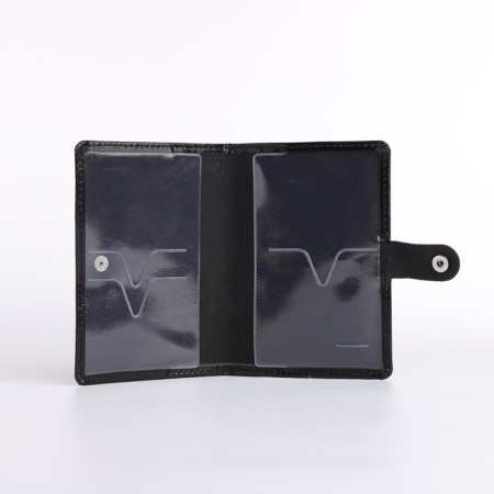 Passport cover on the button, black color-4