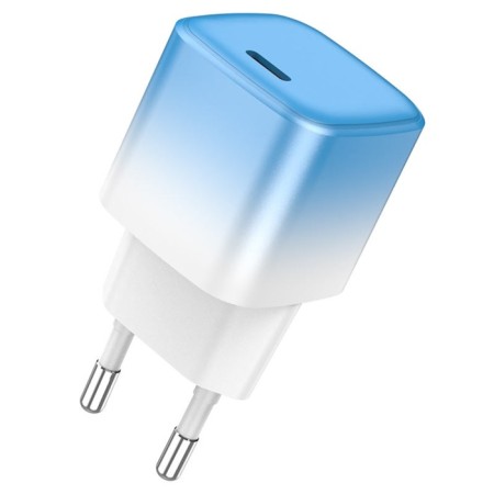 Network charger Hoco C101A, 1 Type-C, 20 W, PD + Qc, Blue-5