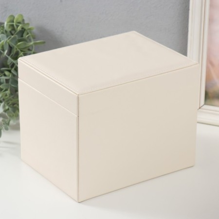 Casket to the leatherette for jewelry "screw" milk 22x17x18 cm-4
