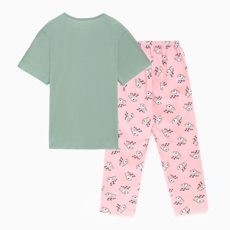 Female home set (T -shirt/pants) "Koala", green/pink color, size 60-3
