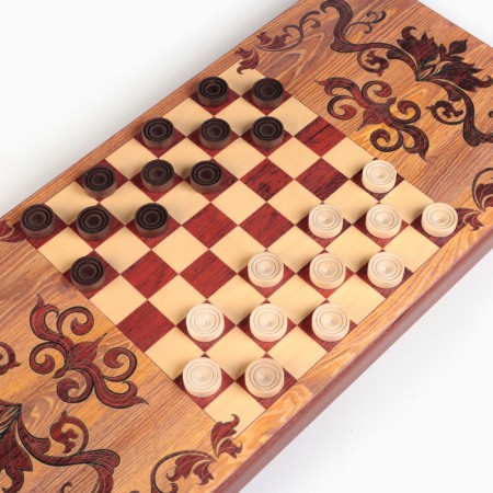 Wooden backgammon large, with checkers "Horse-21", board game, 60 x 60 cm-7