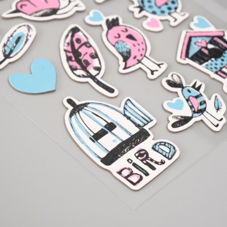 Stickers for creativity "bird" set 2 sheets 22x12.5 cm-3