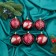 Set of balls plastic D-8 cm, 6 pcs "Fairytale patterns of feathers, red