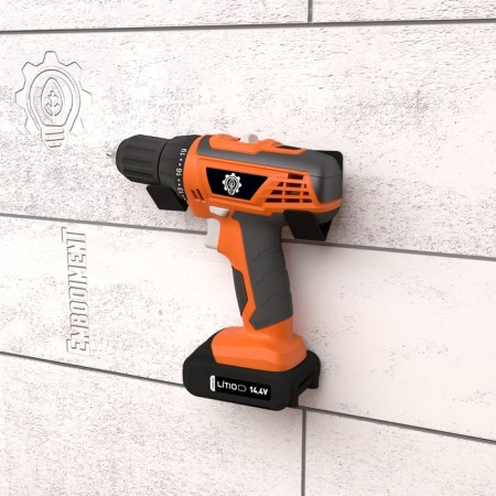 Holder for screwdrivers and building hairdries, wall, black