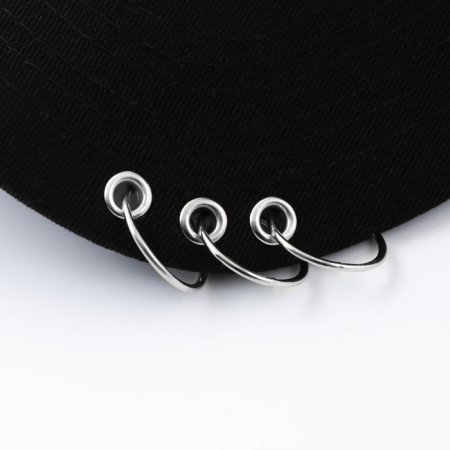 Women's cap with rings, black color, rr 56-2