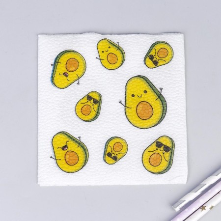 Paper napkins "Avocado", single -layer, 24x24 cm, set 20 pcs.-1