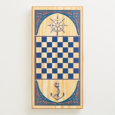Narts "Sailing", wooden board 50 x 50 cm, with a field for playing checkers-3