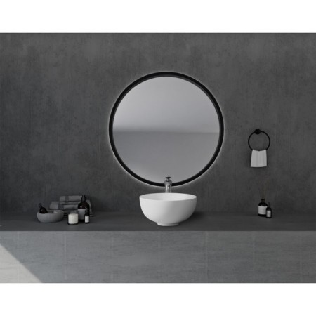 ABBER STEIN AS2617 sink, invoice, 400x400x200 mm, artificial stone, white-1