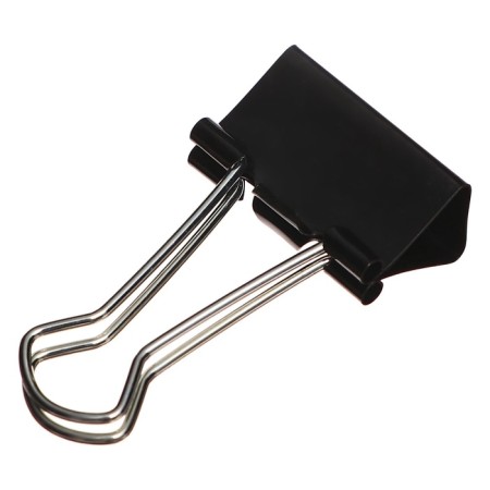 A set of paper clamps 19 mm, 40 pieces, in a plastic tube, black-3