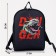 School Youth Backpack 27x14x38, Danger, Dinosaur, Black