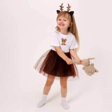 Carnival set "Olenenok": T -shirt, skirt, rim, thermonacleka, height 98–110 cm-4