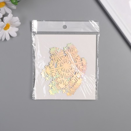 Stick paper, plastic "Snowflakes" silver overflow set 8 pcs 9.5x8.5 cm-2