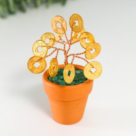 Souvenir "Cash tree in a pot" 12 coins 9x3.7x3.7 cm-1