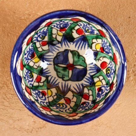 PIALA RISHTAN CIRAMICA "Patterns", 8.5 cm, small cognac, mix-3