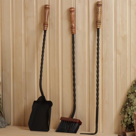 Set for the fireplace "Leon" (poker, scoop, brush), gold-5