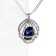 Obvil’s pendant “Date”, white-blue color in silver, l = 70 cm