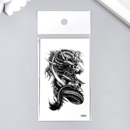 Black Black Dragon Black Tattoo 10.5x6 cm-3