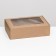 Boxing box, brown with a window, 26 x 17 x 8 cm