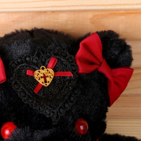 Soft toy "Bear" with a red bow, 31 cm-3