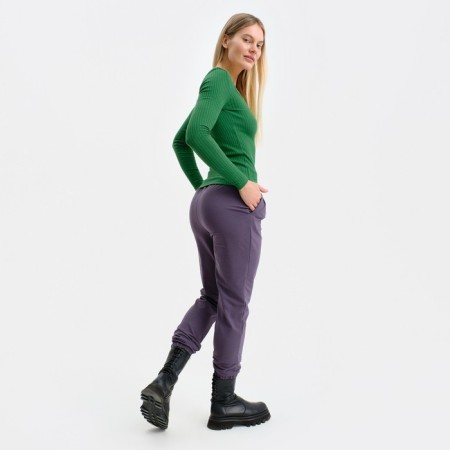 Women's trousers, Blue melange color, size 46-2