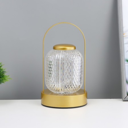 Night Sensor "Losen" LED 3W USB AKB Dimmer gold 11.5x11.5x23.5 cm Risalux