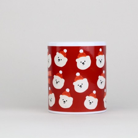 New Year. White ceramic "Bear", 320 ml mug-1