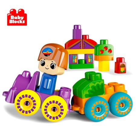 Plastic designer "Funny steam locomotive", 30 parts, Baby Blocks-2