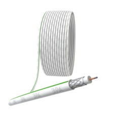 Coaxial cable SAT 703 b, 75 Ohms, CCS/(braid AL, 75%), PVC, white color, Bay 100 m, Simple