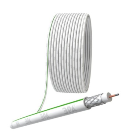 Coaxial cable SAT 703 b, 75 Ohms, CCS/(braid AL, 75%), PVC, white color, Bay 100 m, Simple