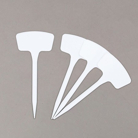 Garden signs for marking, 20 cm, set 10 pcs., Plastic, white, Greengo-8