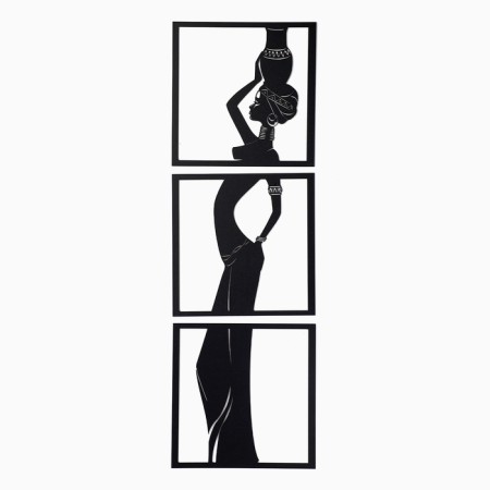Decoration wall -mounted for the interior, panel on a wall made of wood "girl", 3 modules 34 x 34 cm-3
