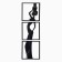 Decoration wall -mounted for the interior, panel on a wall made of wood "girl", 3 modules 34 x 34 cm