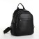 City backpack on lightning, from artificial leather, black color