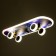Skateboarder chandelier LED 32W 3000-6000K+7 colors backlight 60x20x7 cm Bayerlux