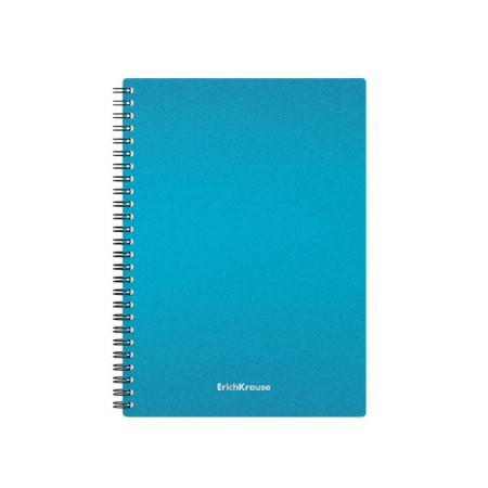 Notebook A5, 80 sheets in a cage on the crest Erichkrause "Ice Metallic", a plastic cover on an elastic band, an offset unit, white 100%, mix-4