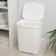 Besnaya basket with a rattan lid, 40 l, 37 × 29 × 48 cm, white color