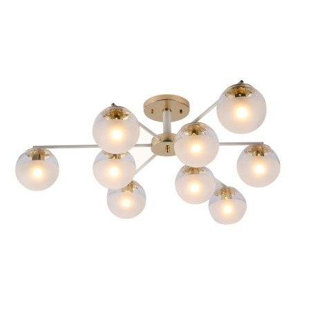 Lamp Ceiling Economy light 13105/9GD+WT WT+CL, 9x40W, E27, 27.5x89x89 cm, white color