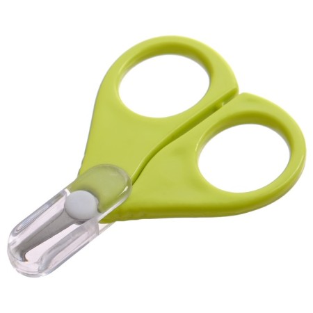 Baby scissors are safe, manicure, with a cover, from 0 months, green color-1