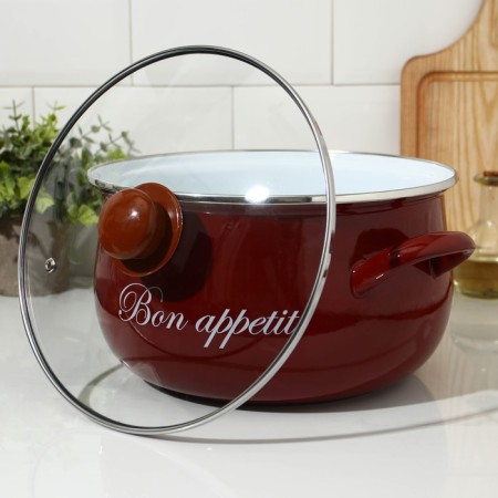 Poster "Bordeaux", 5.7 l, glass cover, induction, burgundy color-1