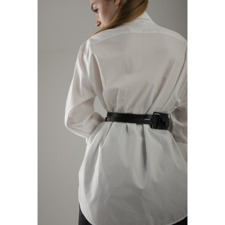 Women's belt, XS-L, width 6 cm, metal buckle, black color-2
