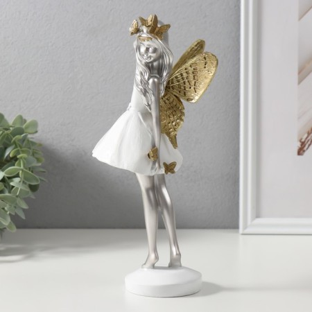Polystone souvenir "Girlfriend in a white dress" gold 11.5x8.5x25 cm-1