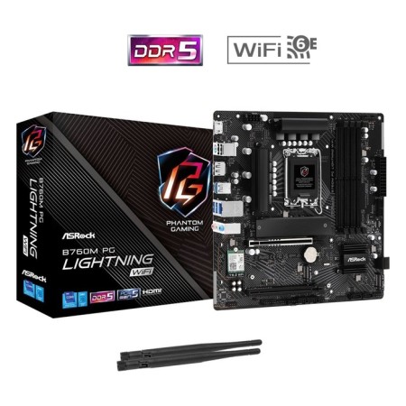 ASROCK B760M PG Lightning WiFi SOC-1700 Intel B760 4XDDR5 MATX AC`97 8ch (103395-5