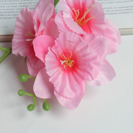 Artificial flowers "wavy dolphinium" 7.5x82 cm, pink-1