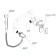 Fixer for bidet Wasserkraft A15357, with a hygienic shower, hose 120 cm, brass, chrome
