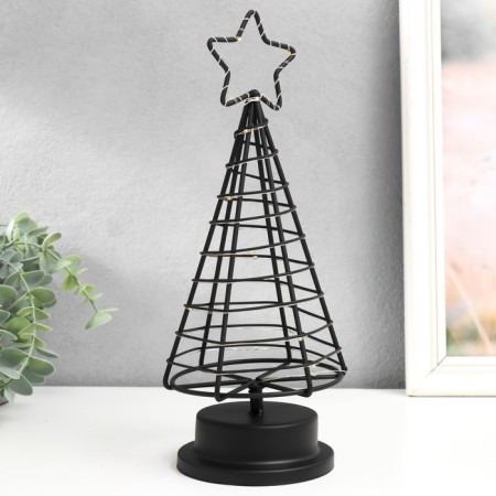 Souvenir Metal Light "Christmas tree with a star" Black, LED 12x12x29 cm-2