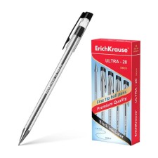 Ballic handle Erich Krause Ultra-20, node-bela 0.7 mm, black ink, letter line 2000 meters